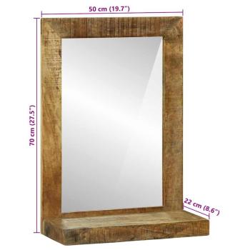 Badspiegel 50x22x70 cm Massiv raues Mangoholz