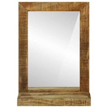 Badspiegel 50x22x70 cm Massiv raues Mangoholz