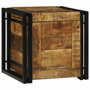 ARDEBO.de - Aufbewahrungsbox 40x40x40 cm aus solidem rauem Mango Holz