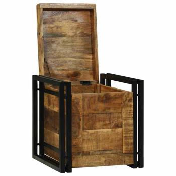 Aufbewahrungsbox 40x40x40 cm aus solidem rauem Mango Holz