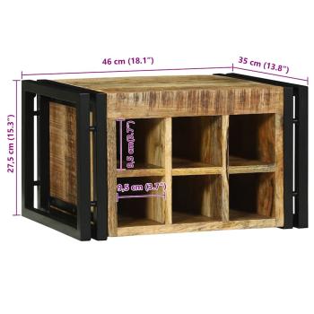 Weinregal 46x35x27.5 cm Massivholz Raues Mango