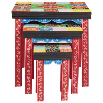 Nesting-Tische 3 Stück aus Mango-Massivholz