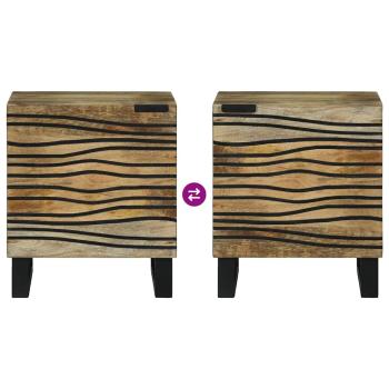 Nachttische 2 Stück 40x33.5x46 cm Massivholz Mango