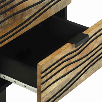 Nachttisch 40x33.5x46 cm aus Massivholz Mango und Spanplatte