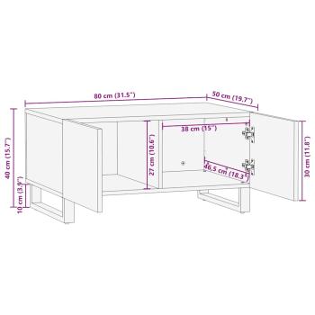 Couchtisch 80x50x40 cm Massivholz Mango