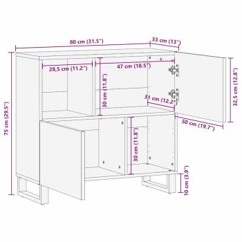 Sideboard 80x33.5x75 cm Massivholz Mango