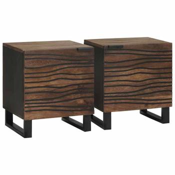 ARDEBO.de - Nachttische 2 Stück 40x33,5x46 cm Massivholz Mango