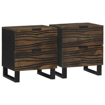ARDEBO.de - Nachttische 2 Stück 40x33.5x46 cm Massivholz Mango