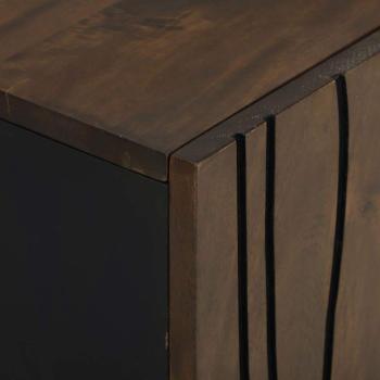 Waschbeckenunterschrank Walnuss Massivholz, Metall Mittel Schlank