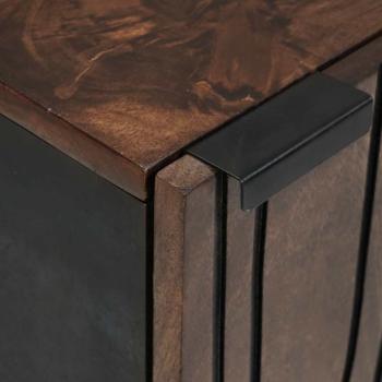 Badezimmer Hängeschrank 38x33.5x48 cm Massivholz und Holzwerkstoff