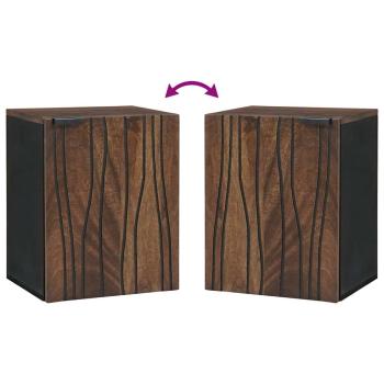 Badezimmer Hängeschrank 38x33.5x48 cm Massivholz und Holzwerkstoff