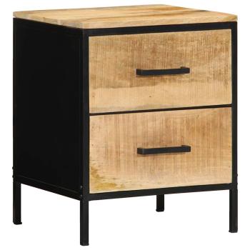 Nachttische 2 Stück 40x35x50 cm Massivholz Rohmango
