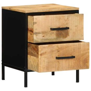 Nachttische 2 Stück 40x35x50 cm Massivholz Rohmango
