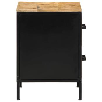 Nachttische 2 Stück 40x35x50 cm Massivholz Rohmango