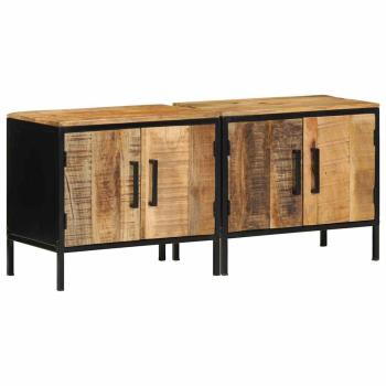 ARDEBO.de - Nachttische 2 Stk 50x30x45 cm Massivholz Raues Mango