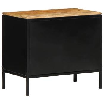 Nachttische 2 Stk 50x30x45 cm Massivholz Raues Mango