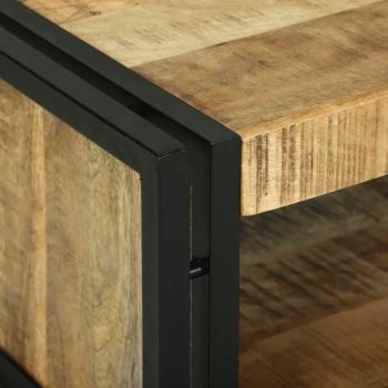 Couchtisch 90x50x38 cm aus massivem rauem Mango-Holz