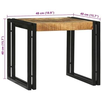 2-teiliges Couchtisch Set aus massivem grobem Mango-Holz