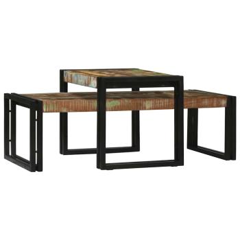 ARDEBO.de - 2-teiliges Couchtisch-Set aus Massivholz Altholz