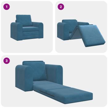 Boden Schlafsofa 2-in-1 Blau 98x71x83 cm