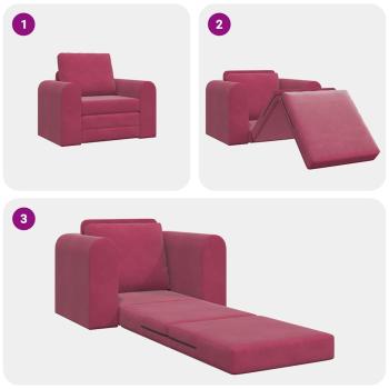 Boden-Sofa-Bett 2-in-1 Weinrot 98x71x83 cm Samt