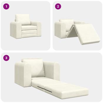 Boden Schlafsofa 2-in-1 Creme 98x71x83 cm Samt