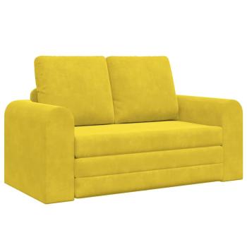 Boden-Sofa-Bett 2-in-1 Gelb 148x71x83 cm Velvet
