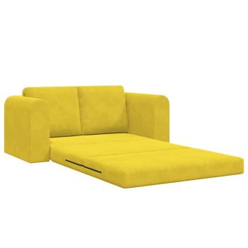 Boden-Sofa-Bett 2-in-1 Gelb 148x71x83 cm Velvet