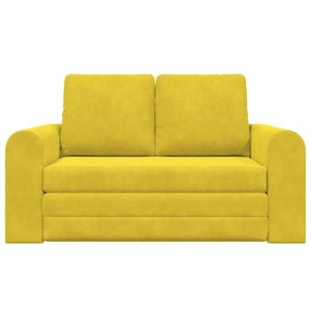 Boden-Sofa-Bett 2-in-1 Gelb 148x71x83 cm Velvet