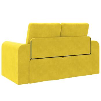 Boden-Sofa-Bett 2-in-1 Gelb 148x71x83 cm Velvet