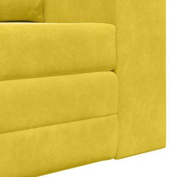 Boden-Sofa-Bett 2-in-1 Gelb 148x71x83 cm Velvet