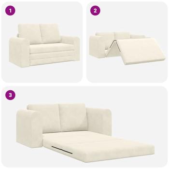 Boden Schlafsofa 2-in-1 Creme 148x71x83 cm Samt