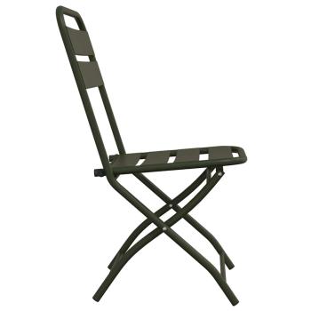 Klappgartenstühle 2 Stk Dunkelgrün 42x52x82 cm Pulverbeschichteter Stahl