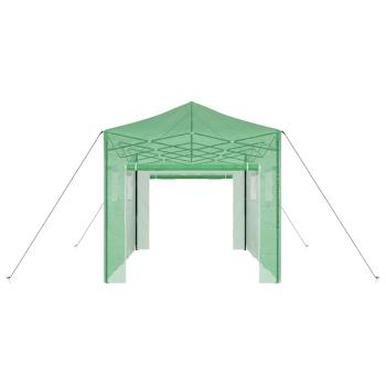 Begehbares Gewächshaus mit Pop-up Rahmen Grün 410x280x315 cm Stahl