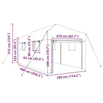 Gehege-Gewächshaus mit Pop-up-Rahmen Grün 580x290x315 cm Stahl