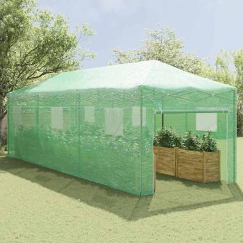 Walk-in Gewächshaus mit Pop-up-Rahmen Grün 870x290x315 cm Stahl