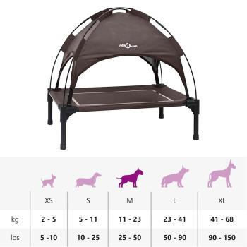 Erhöhtes Hundebett Braun Polyester, Metall Mittel