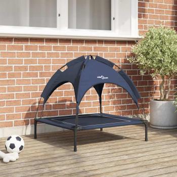 ARDEBO.de - erhöhtes Hundebett Marineblau Stoff, Metall 71 x 64 x 71 cm
