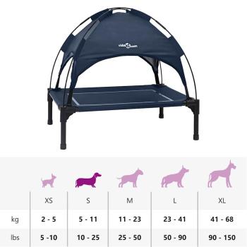 erhöhtes Hundebett Marineblau Stoff, Metall 71 x 64 x 71 cm