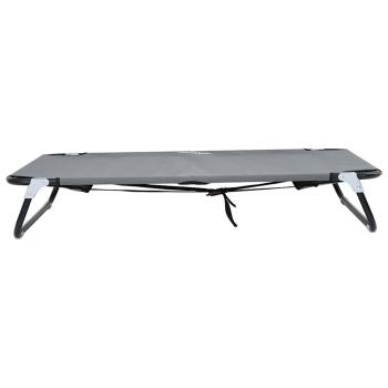 Hundebett Faltbar Hellgrau Metallrahmen, Stoffbett 90 x 55 x 18 cm