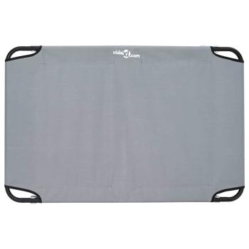 Hundebett Faltbar Hellgrau Metallrahmen, Stoffbett 90 x 55 x 18 cm