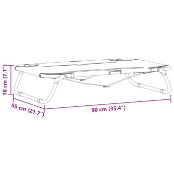 Hundebett Faltbar Hellgrau Metallrahmen, Stoffbett 90 x 55 x 18 cm