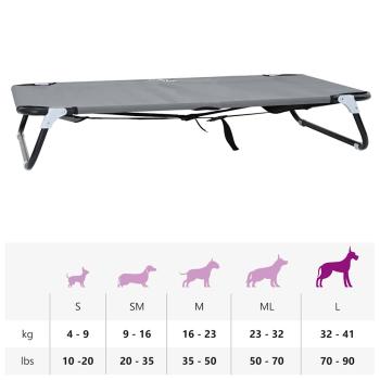 Faltbares Hundebett Hellgrau Metallrahmen, Polyesterbett