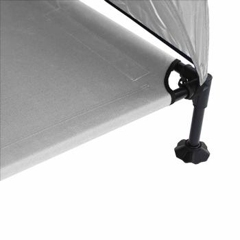Erhöhtes Hundebett mit Abnehmbarem Dach Silber Grau XL Stahl