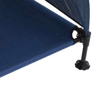 Erhöhtes Hundebett mit abnehmbarem Dach Marineblau XL Stahl