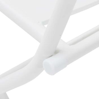 3-teiliges Klapp-Bistro-Set Weiß Stahl