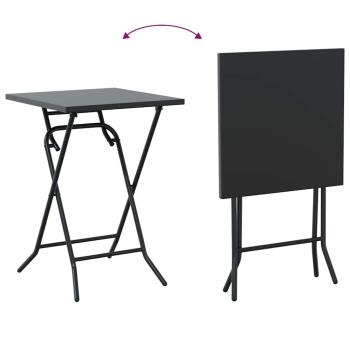 3-teiliges faltbares Bistro-Set anthrazit Stahl