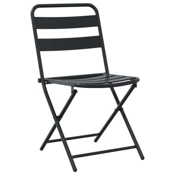 3-teiliges faltbares Bistro-Set anthrazit Stahl