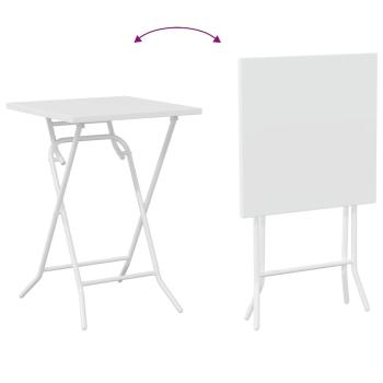3-teiliges Faltbares Bistro Set Weiß Stahl