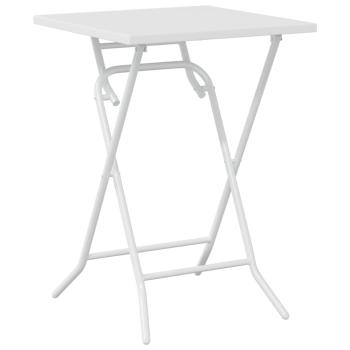 3-teiliges Faltbares Bistro Set Weiß Stahl
